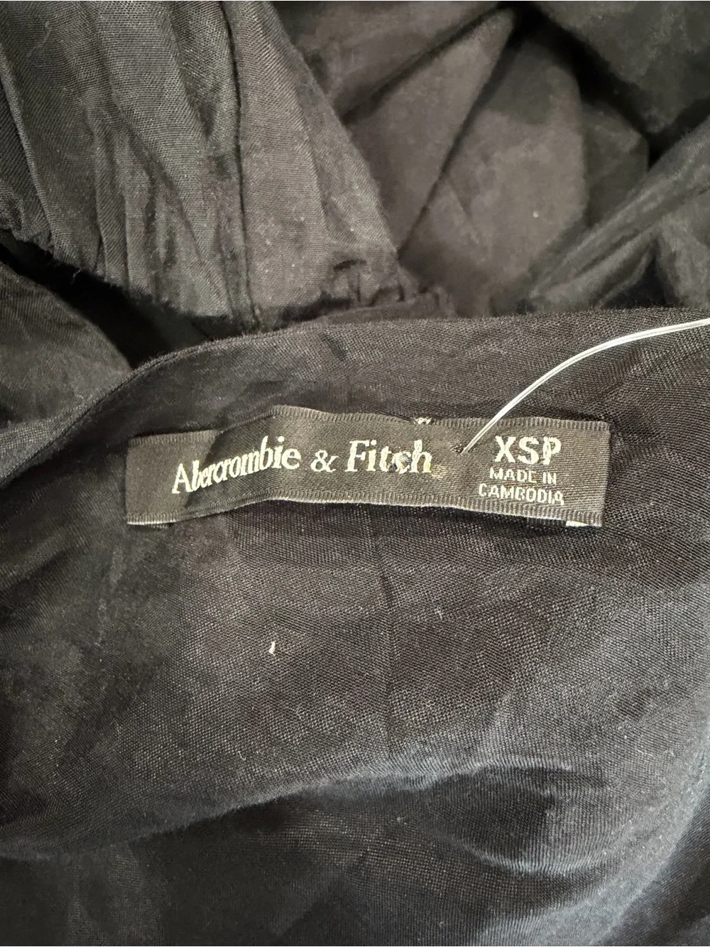 Abercrombie & Fitch Black Puff-Sleeve Tiered Maxi Dress